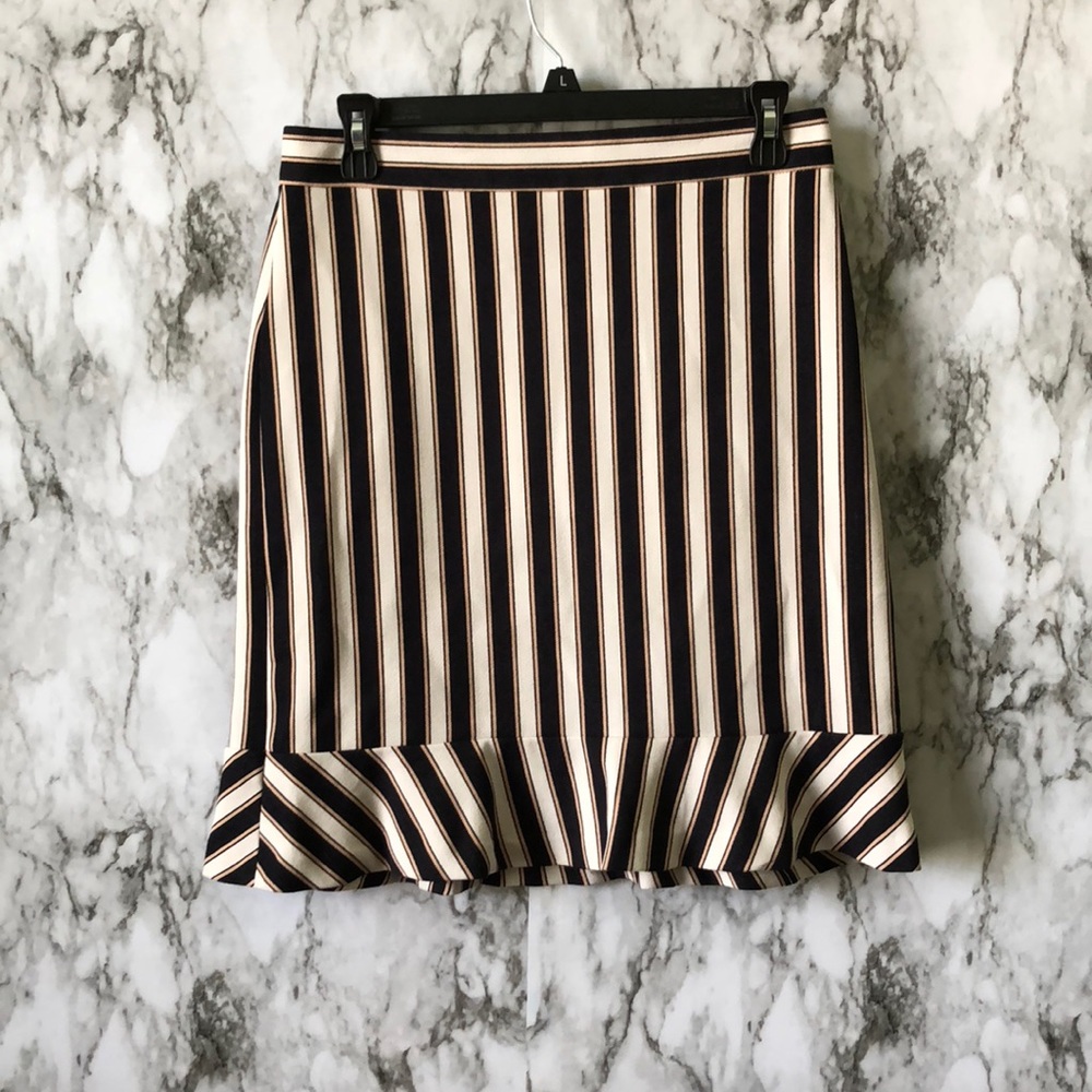 Striped Bell Flared Skirt